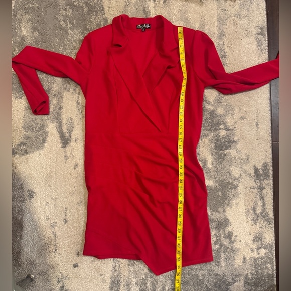 Women’s Crystal Doll Red Draped Dress - Picture 6 of 6